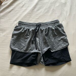 Small black and grey athletic shorts